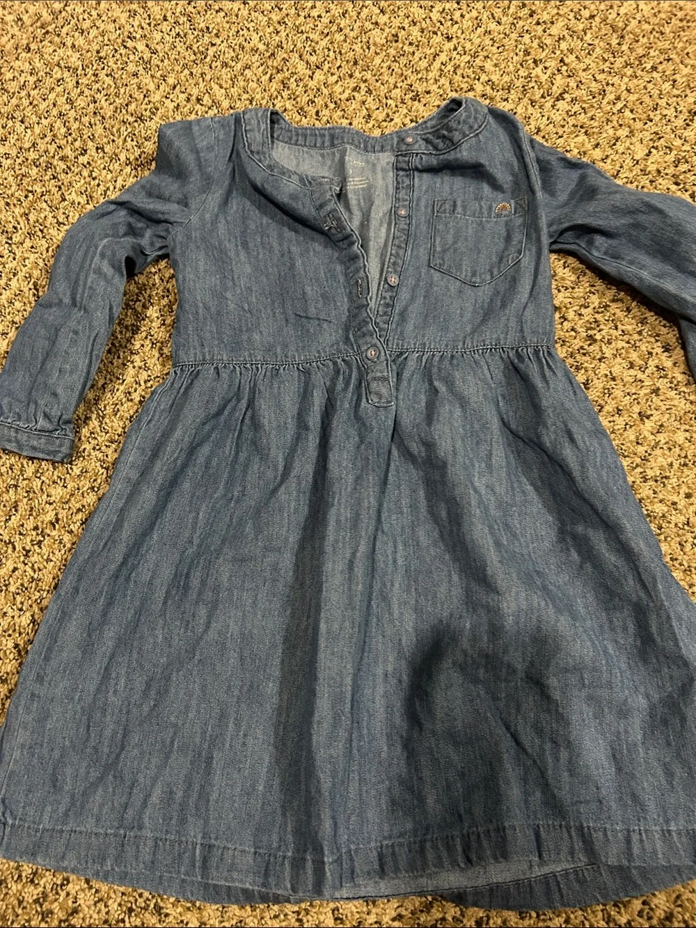 The Children's Place Brown Leopard Print Dress & Blue Denim Dress Set